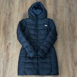 Women’s North Face Women's Long Black Puffer Jacket, Size S